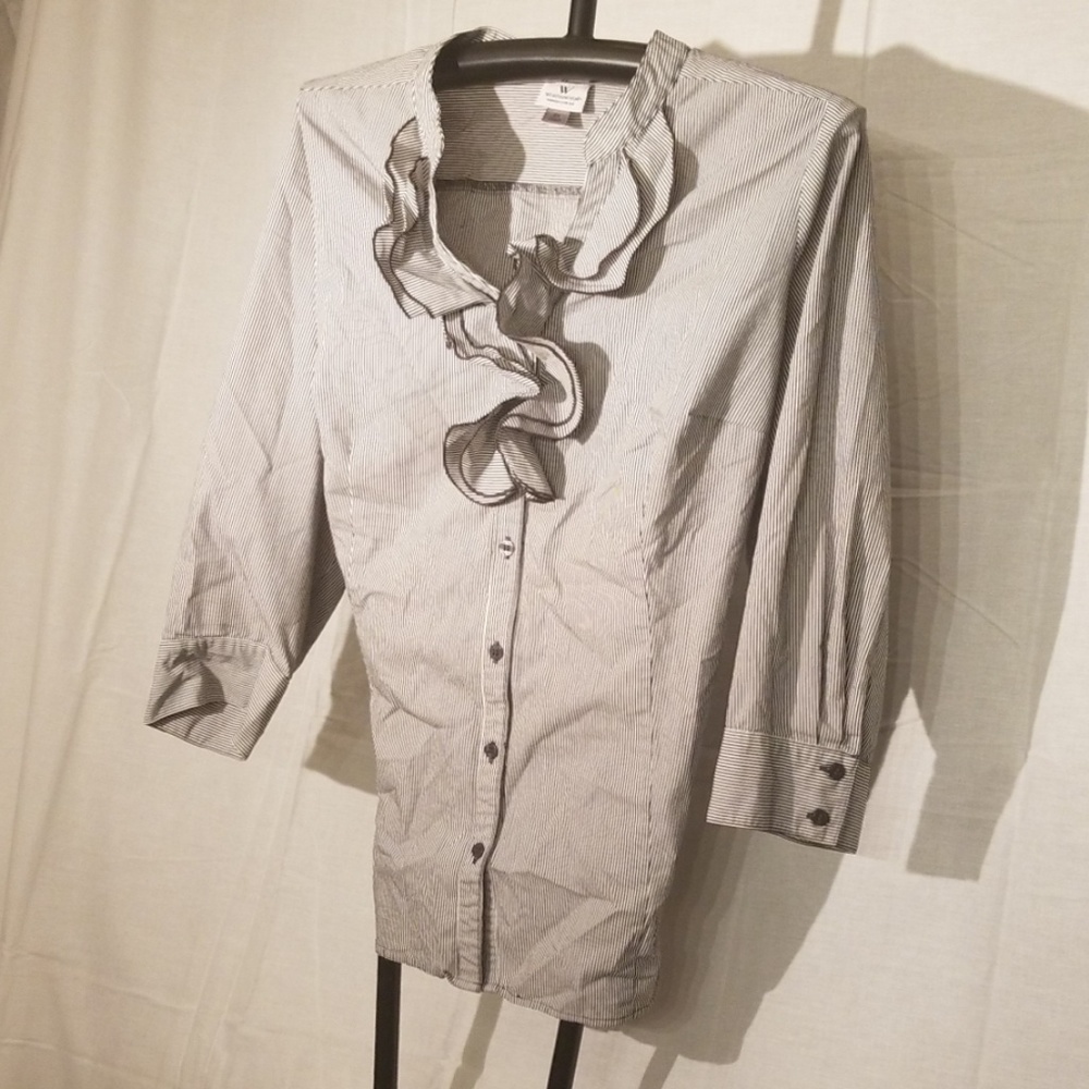 Women's midi sleeve ruffled top